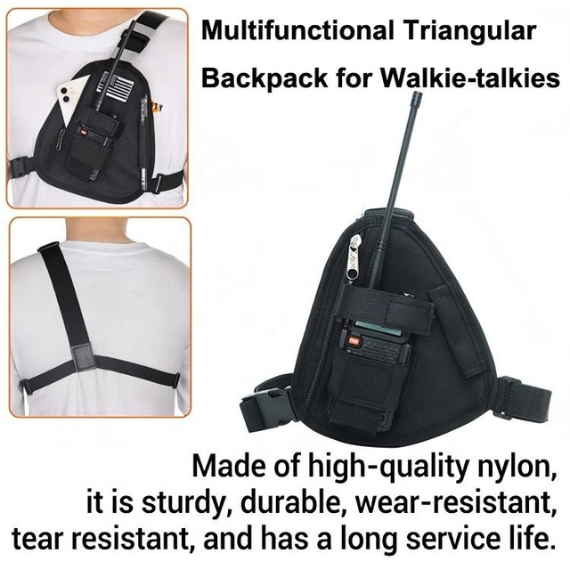Multi-functional Walkie-talkie Chest Bag Portable Backpack Suitable for Baofeng, Kenwood, TYT, and Quansheng Triangular Bag
