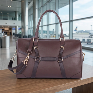 Bolsa de Viaje de Fin de Semana de Cuero Genuino, Expandible, Construcción Duradera, Fabricación OEM con Marca Privada, para Exteriores - Product Image 2