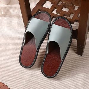 New Design Fashion Unisex House <b>Slipper</b> Summer Luxury Waterproof Flat Men's Leather <b>Slippers</b> for Home - Product Image 3