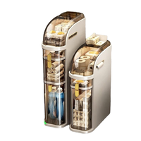 Armoire de rangement de salle de bain en plastique mince et étanche à 3 niveaux Organisateur étroit d'injection de type debout pour les petits espaces pour les vêtements