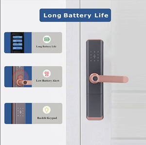 Serrure <span class=keywords><strong>de</strong></span> porte intelligente numérique TTlock en alliage d'aluminium à empreinte digitale, avec cloud et carte mémoire, pour portes en bois/acier – Vente chaude - Product Image 3