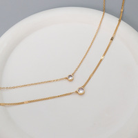 Collier multi-rangs en zircon incrusté, tendance transfrontalière, collier de clavicule empilable pour fille, collier tendance pour femme