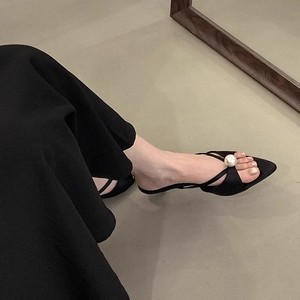 Vestido de Fiesta Elegante Estilo 2026 para Mujer, Sandalias de Tacón Alto con Perlas y Rayas, Zapatos de Vestir de Noche - Product Image 4