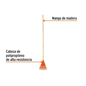 BOX 6 ไม้กวาดสวนพลาสติก แข็งแรง 15 ซี่ ด้ามยาว 48 นิ้ว - Product Image 1