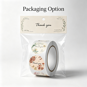 Autocollants ronds floraux de remerciement, étiquettes adhésives en papier pour boîte cadeau, enveloppe, sac en papier, emballage artisanal, écologiques - Product Image 4