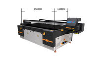 Printer Flatbed Inkjet UV Varnish DX5 Dual Head 2500*1300mm untuk Cetak pada Casing Ponsel, Kartu, Label, Kayu, PVC, Kulit, Kaca
