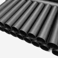 Tubo de Fibra de Carbono Personalizado de Tejido Plano 3k, Resistente, para Mástiles de Fibra de Carbono y Golf