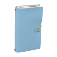 Carnet de notes professionnel OEM bleu clair avec bouton-pression métallique, portable, pour enregistrement, fabriqué en usine