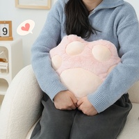 Coussin Patte de Chat Mignon en Peluche, Doux et Confortable, pour Canapé de Salon, Soutien Lombaire, Repose-tête de Lit en Coton PP pour Femmes