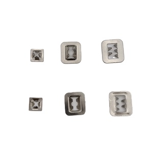 Quadratische Edelstahl 201 Silber-Clips Ring 6,00x6,00mm für Kunststoff-Sicherheitssiegel - Product Image 1