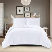 新しい白いベッドカバーキルティング3ピースキルトセット収縮耐性ベッドカバーコットンホーム無地ベッド掛け布団