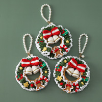 Ornements de Noël ronds en tissu crocheté à la main - Décoration intérieure - Cadeau