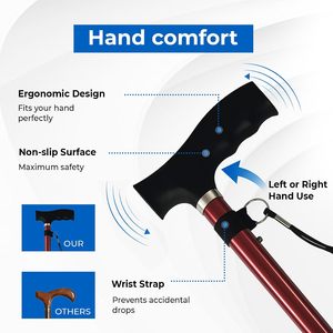 Bastón de Senderismo Plegable de 3 Secciones, Ajustable, de Aleación de Aluminio, con Punta de Goma, Capacidad de 150 lb, para Trekking y Camping, Venta al Por Mayor - Product Image 5