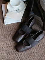 OEM ODM Unterstützung Großhandel Trendige Retro Damen Mary Jane Schuhe mit Niedrigem Absatz Vintage Alltags- und Büroschuhe Elastisch und Bequem
