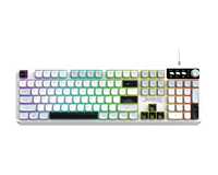 Keyboard Gaming Mekanik Transparan LED Backlit Grosir Baru 107 Tombol Keyboard Gaming Membran Berkabel dengan Knob untuk PC Laptop