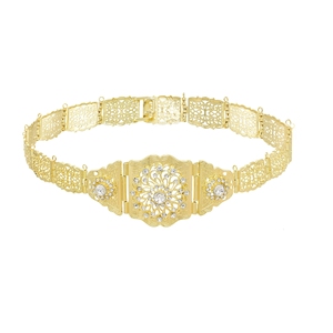 <span class=keywords><strong>Ceinture</strong></span> Marocaine Chic pour <span class=keywords><strong>Caftan</strong></span> de Mariage, <span class=keywords><strong>Ceinture</strong></span> Métallique Or 14K Ajustable pour Femme avec Chaîne DIY - Product Image 2
