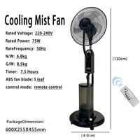Ventilateur à brume rafraîchissant de 16 pouces, humidificateur domestique sur pied, ventilateur à brume, ventilateur sur pied avec pulvérisation d'eau, télécommande