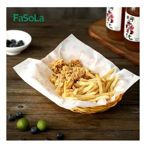 Papier sulfurisé blanc enduit de PE imprimé avec logo pour emballage alimentaire, idéal pour viandes, hamburgers, frites et sandwichs, résistant à la graisse - Product Image 4