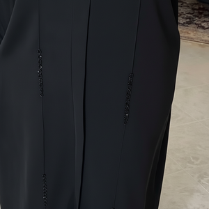 Elegante modesto bordado a mano para mujer frente Tucks Abayas tradicional Dubai vestidos tela transpirable - Product Image 4