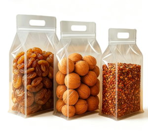 Sacchetto Trasparente con Zip, Grado Alimentare BOPP+CPP, Spessore 0,5mm, Stampa Rotocalco, Fondo Quadrato, Riciclabile, per Caramelle e Caffè - Product Image 1