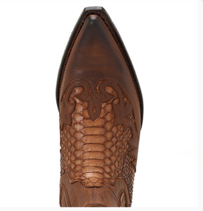 Men's Genuine Leather Ankle <b>Boots</b> Pointed Toe Slip-On Animal Print <b>Boots</b> Anti-Slippery Rubber Outsole All Seasons Wholesale - Product Image 4