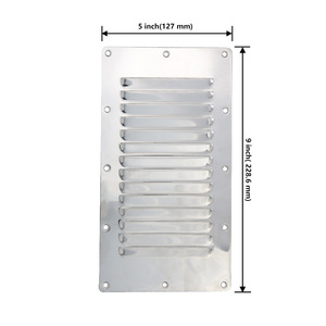 Couvercle d'aération en acier inoxydable, panneau à persiennes de 5x9 pouces pour le flux d'air d'échappement des bateaux et des camping-cars - Product Image 1