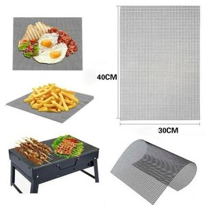 Non-stick Barbecue Mesh Mat Reusable Heat Resistance <b>BBQ</b> Baking Net Pad Kitchen Cooking Smoker Mat Liner Accessories <b>Tool</b> - Product Image 3