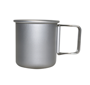 DFM0716 Tasses à café de camping en aluminium oxydé de 300 ml, personnalisables en gros, avec poignée pliable et logo couleur - Product Image 1