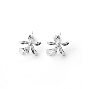 Pendientes de plata 925 con diseño de flor y perla sintética blanca redonda, engaste de garra, para uso diario de mujer - Product Image 2