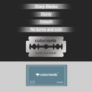 Colorlamb Siêu Bạch Kim Sắc Nét Thép Không Gỉ Hướng Dẫn Sử Dụng An Toàn Lưỡi Dao Cạo Đặt 50 Pcs Đôi Cạnh Một Lưỡi - Product Image 5