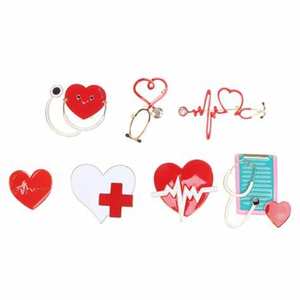 Épingles médicales créatives d'usine d'origine Stéthoscope de battement de coeur Épingles en émail médical pour médecin infirmière - Product Image 3