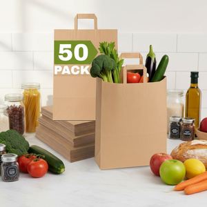 Wholesale Custom Eco-Friendly Durable Brown Kraft Paper Bag Cotton Rope Aqueous Coating <b>Lamination</b> for Promotion Supermarket - Product Image 1