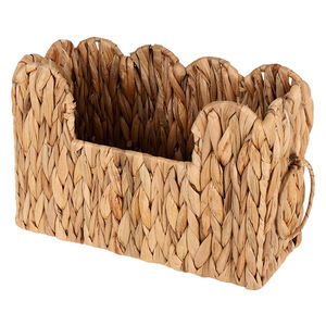 Wavy Hand Woven Magazine Basket Rectangle <b>Wall</b> <b>Hanging</b> <b>Storage</b> Basket For Desktop Organization - Product Image 1