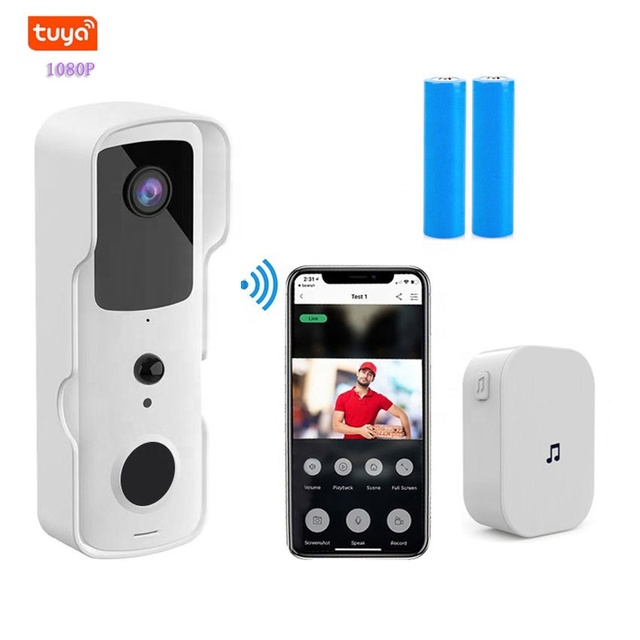 Tuya Battery Wireless Doorbell EU Plug  Waterproof Through the Wall Signal Alarm Smart Doorbell