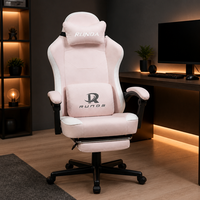 Chaise de jeu pivotante inclinable ergonomique confortable de luxe avec hauteur réglable, revêtement en tissu, design européen, structure en acier