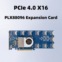 Tarjeta de Expansión PCIe 4.0 X16 10x SFF-8654 8i con Adaptador NVMe/U.2 PLX PEX88096, Ventilador de Refrigeración, Compatible con Bifurcación, Hecho en China, Privado