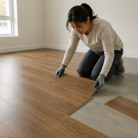 Revêtement de sol SPC imperméable pour la rénovation de la maison, planches de vinyle rigides de 5 mm avec système de clic et support IXPE