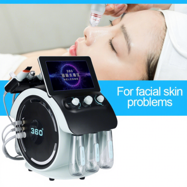Portable Hydra Beauty Facial Machine H2O2 Aqua Peel Hydrodermabrasion ABS Nano Water Oxygen Spray Vacuum Electric Powered Soap