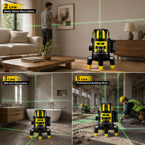 Niveau laser haute précision 2/3/5 lignes, laser vert, auto-nivelant, outil de mesure à lignes croisées pour la <span class=keywords><strong>pose</strong></span> de carrelage mural intérieur/extérieur - Product Image 6