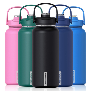 Bouteille d'eau isotherme en acier inoxydable à large ouverture FAYREN avec sac de transport et paille, idéale pour le sport et les activités de plein air - Product Image 2