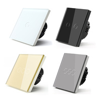 Mvava Interrupteur mural tactile électrique de haute qualité 250V EU/UK en verre 86mm 1/2/3 gangs unidirectionnel pour rideaux et variateur d'intensité 300W