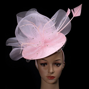 Chất lượng cao đám cưới cô dâu lông fascinator bán buôn thời trang cưới trắng ren làm cho Bow fascinator Headband - Product Image 5