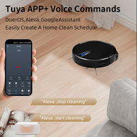 Aspirateur robot électrique intelligent Tuya APP à auto-recharge et fonction serpillière avec filtre HEPA et moteur sans balais pour usage domestique et hôtelier