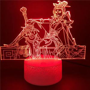<span class=keywords><strong>LOL</strong></span> League of legend Game Figure Ahri The Nine tail <span class=keywords><strong>Fox</strong></span> lights 3D Led RGB Neon Night Light - Product Image 1
