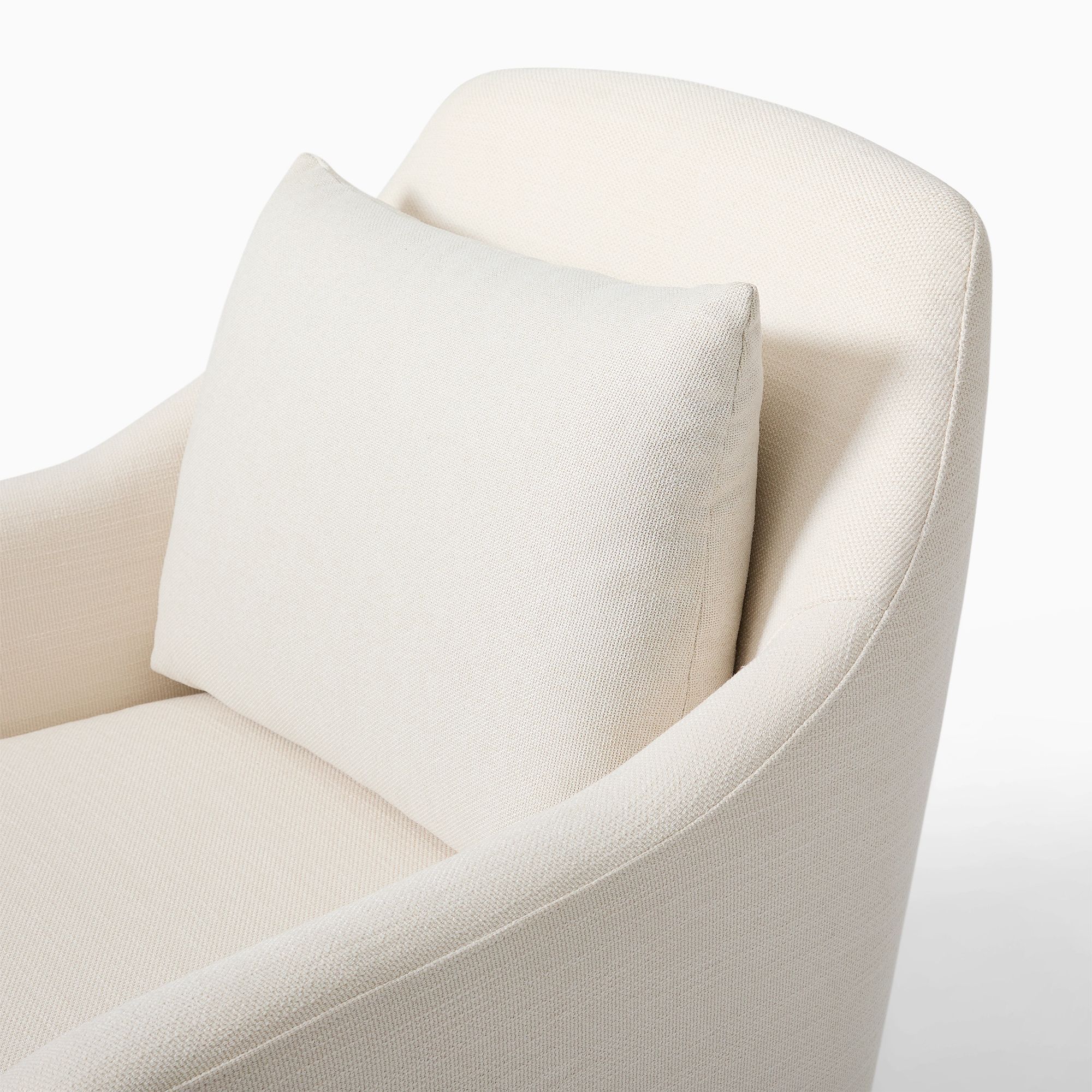 Hot Selling Modern White Fabric Lounge Chair Style Swivel Arm Living Room Single Sofa Chairs