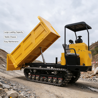 Transporteur chenillé tout-terrain de 5 tonnes avec benne basculante à chenilles en caoutchouc pour projets agricoles et d'ingénierie