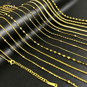 18K PVD 금도금 쿠반 체인 목걸이 피가로 힙합 쿠반 스테인리스 스틸 목걸이 - Product Image 4