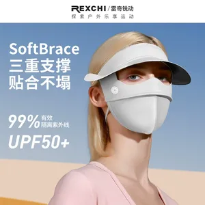 Masque de protection solaire unisexe pour l'été, sports de plein air, conduite, équitation, protection intégrale du visage, anti-ultraviolet, séchage rapide, nylon, soie glacée - Product Image 2