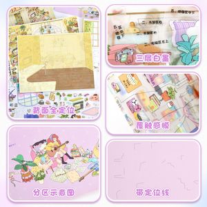 3 feuilles par paquet, autocollants <span class=keywords><strong>de</strong></span> journal miniature grand format, texturés, sur le thème thérapeutique, pour bullet journal. - Product Image 5