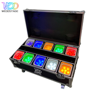 Luces LED para Escenario DJ, 6 en 1, RGBAW UV, Alimentación por Batería, WIFI, CRI90, Control por Smartphone, Iluminación para Escenario, Estuche de Carga